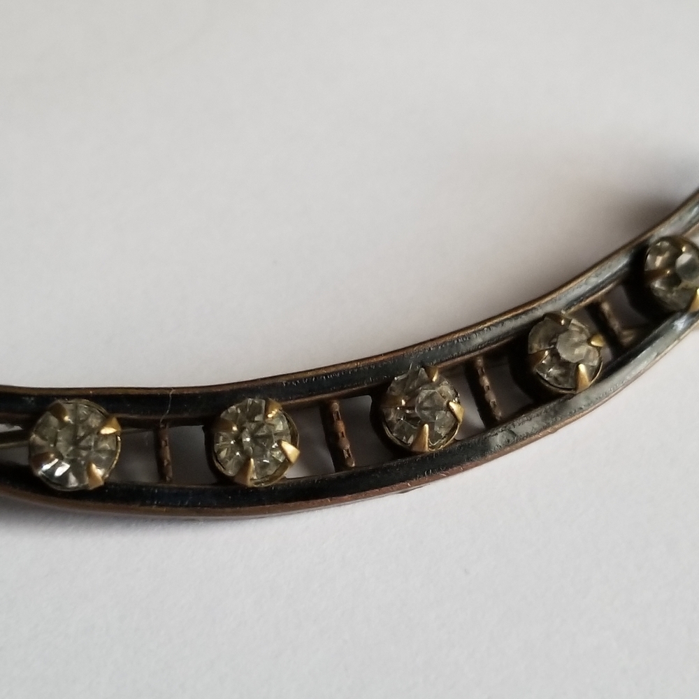 Relisted - Antique crescent moon brooch black enamel pin victorian vintage - Picture 10 of 12